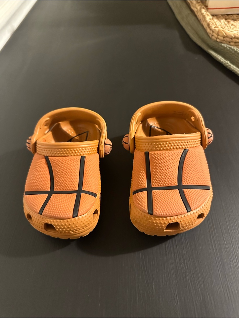 CROCS Kids Orange Basketball-Graphic Clog Sandals